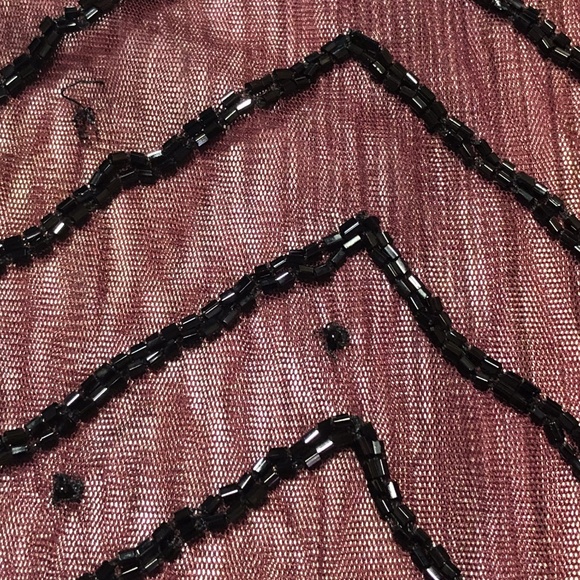 Free People Sheer Beaded Maroon Dress - Picture 3 of 5